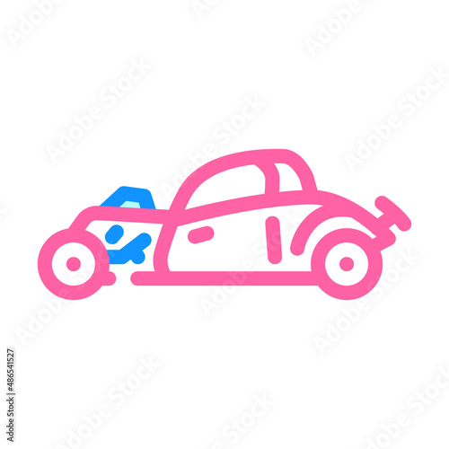 hot rod car color icon vector. hot rod car sign. isolated symbol illustration