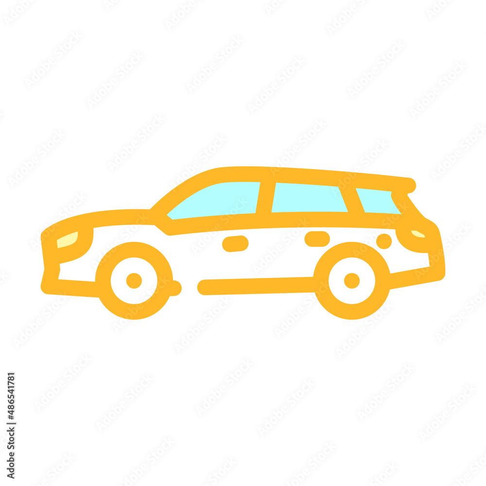 shooting brake car color icon vector. shooting brake car sign. isolated symbol illustration