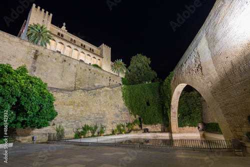 View of the cathedral of Malloca at night (Spain) photo