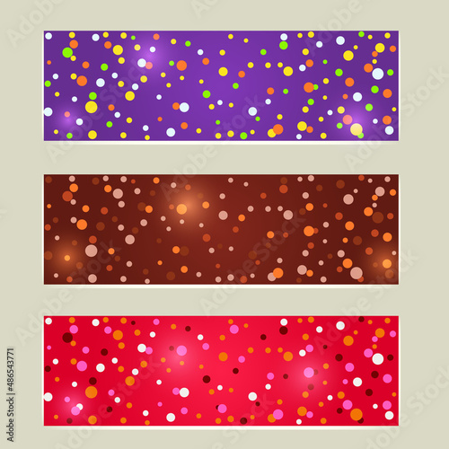 Banner Set with Colorful Dot Splash