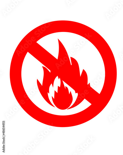 No fire hazard sign vector icon