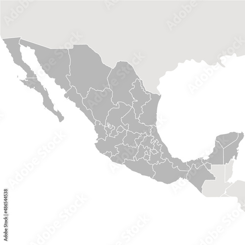 Mapa de México con divisiones