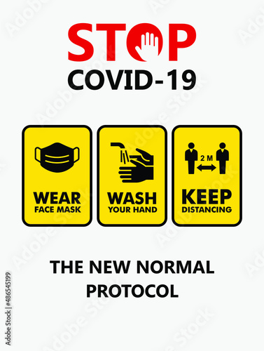 covid preventing health protocol. sign covid 19. vector protocol covid