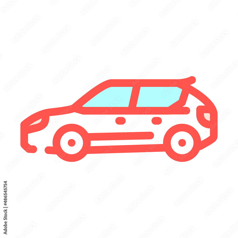 cuv crossover color icon vector. cuv crossover sign. isolated symbol illustration