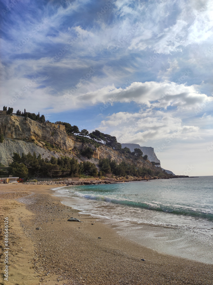 view of cassis cliff in france