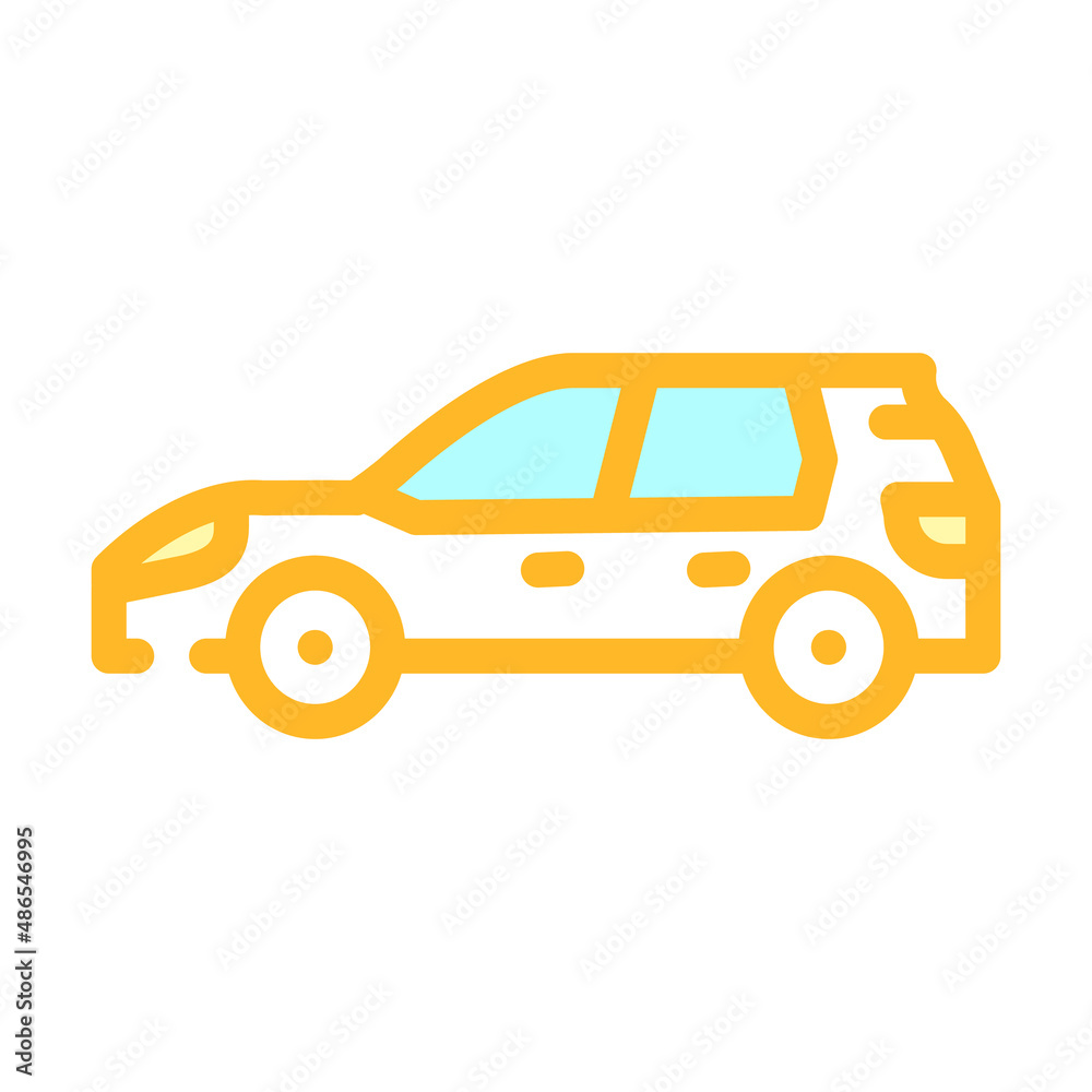 hatchback car body type color icon vector. hatchback car body type sign. isolated symbol illustration