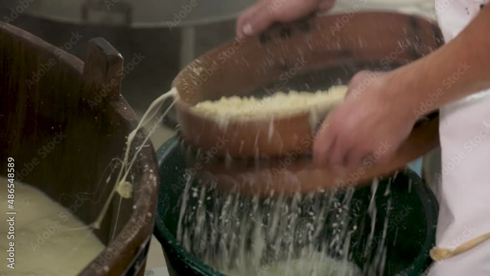 Stockvideon Local traditional production cheese dairy produce. Handmade