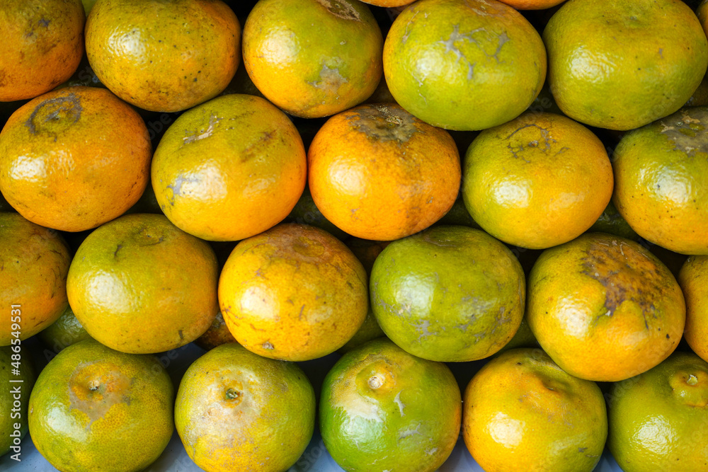 Indonesian local citrus fruit that tastes sweet and the color is a mixture of orange and green. This fruit is widely sold at a low price. This orange is not inferior in quality to imported oranges.