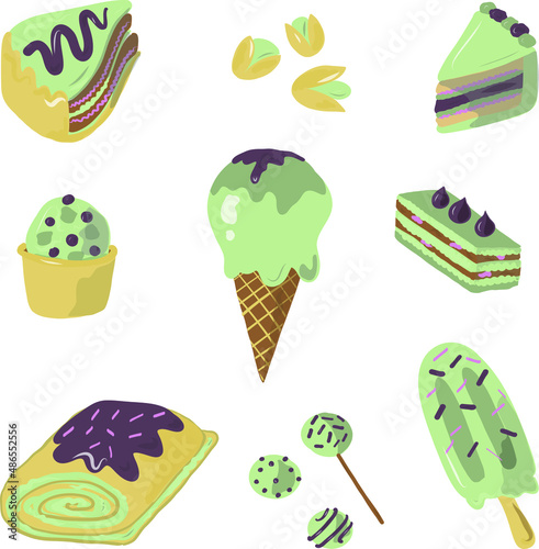 Ice cream pistachio cake sweet dessert 
