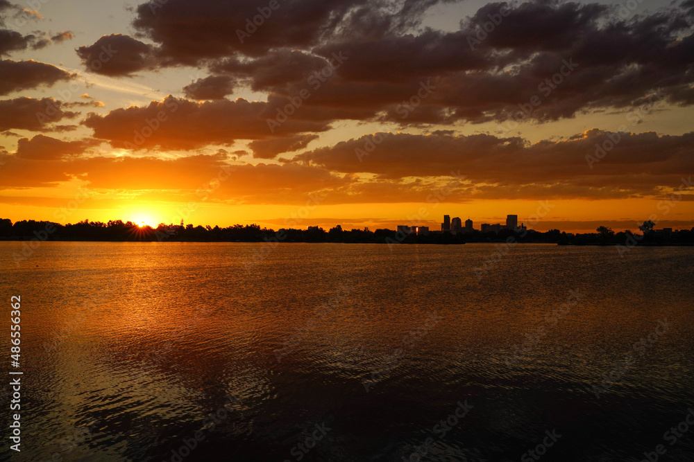 Sloan's Lake - Denver Skyline Sunrise