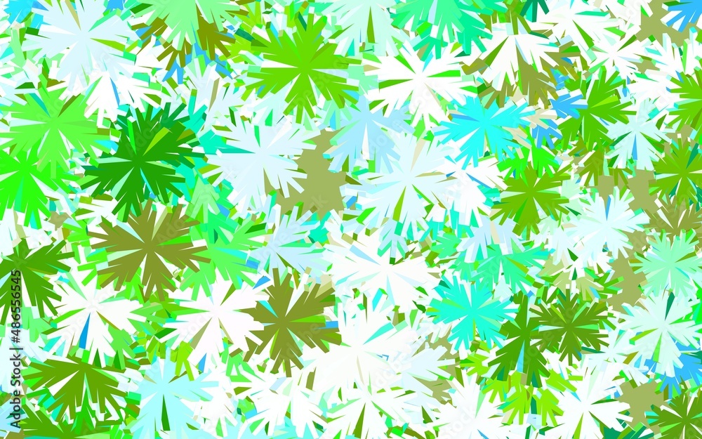 Light Blue, Green vector doodle pattern with trees, branches.