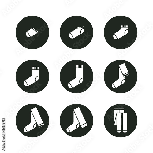 Set of icons with different types of socks, stockings and tights. Can be used in web, typographic and package design. Underwear and clothes concept. 