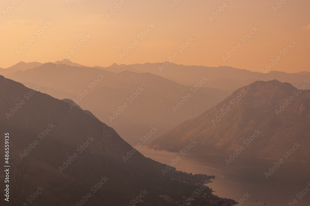 Mountaiscape view from mountains Kotor, Montenegro