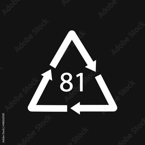 Paper (cardboard). Recycling codes 81 PapPet. Composite materials sign. Vector illustration