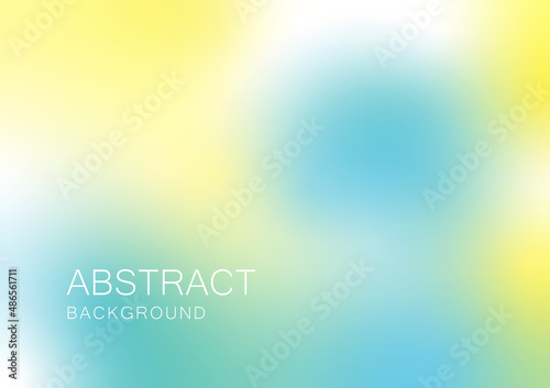 Colorful freeform gradient abstract background. Yellow and light blue color, soft smooth dreamy, art graphic blur, modern texture. Trendy vector illustration for banner, card, cover, backdrop. 