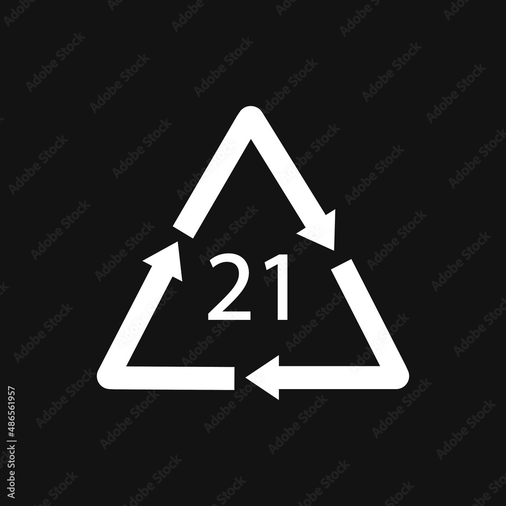Paper recycling symbol PAP 21 other mixed paper. Vector illustration Paper recycling symbol PAP 21 other mixed paper. Vector illustration