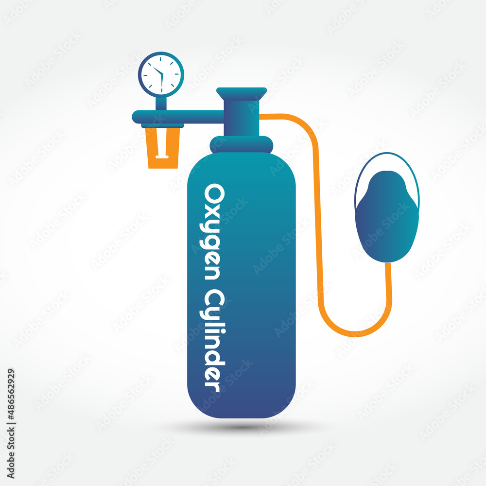 Fototapeta premium Oxygen Cylinder with ventilation illustration vector