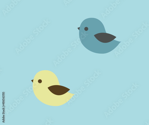 illustrazione vettoriale uccellini passerotti colori pastello carini teneri gioiosi cielo volare fantasia natura animali ambiente ecologico