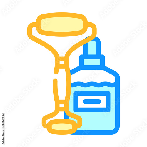 roller face massager color icon vector. roller face massager sign. isolated symbol illustration