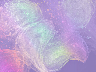 Wandcirkels Pantone 2022 very peri Iriserende aquarel met holografische wolken  © NIKACOLDBLUE