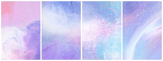 Wandcirkels Pantone 2022 very peri Abstracte lila kunstwerken collectie  © NIKACOLDBLUE