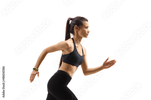 Active young woman running