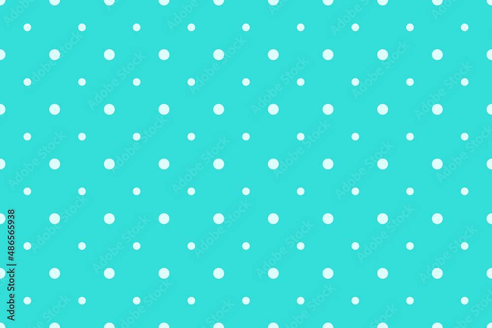 Seamless polkadot pattern with big and small dots. Repeated polka dot ornament with light dots on blue background. Vector illustration. Pattern templates in Swatches panel.