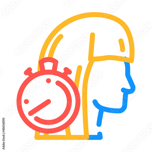 treatment time in salon color icon vector. treatment time in salon sign. isolated symbol illustration