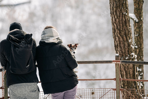 couple and dog