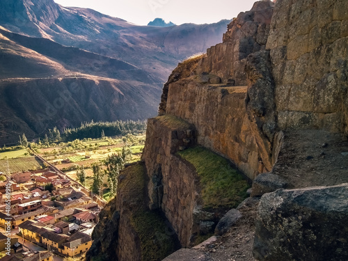 Fotografiet Ollantaytambo, a fortress and city of Incas in Cusco Peru