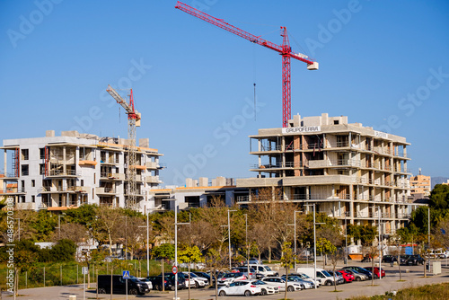apartment building under construction, Polígono de Levante, Palma, Mallorca, Balearic Islands, Spain