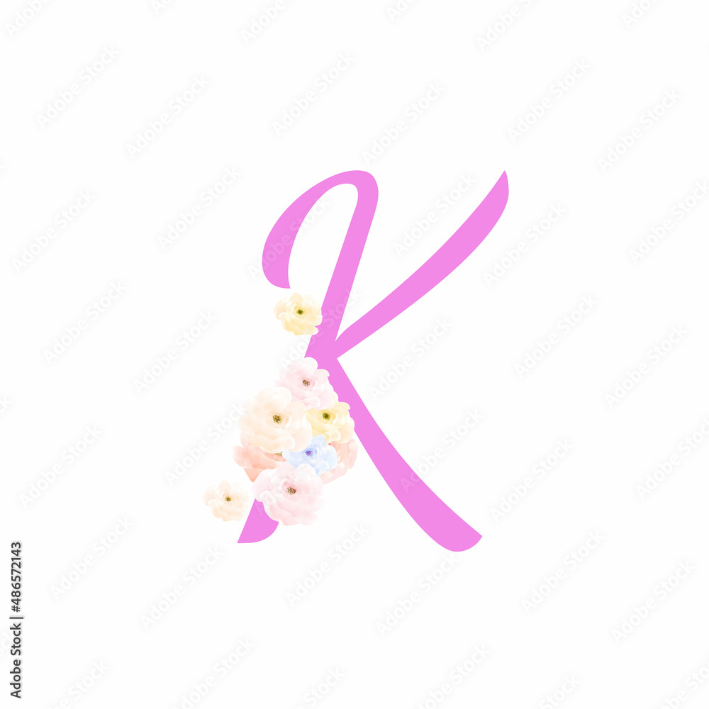 Fototapeta premium Valentine Alphabet Sublimation