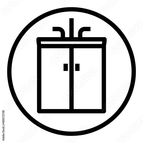 Kitchen Sink Flat Icon Isolated On White Background