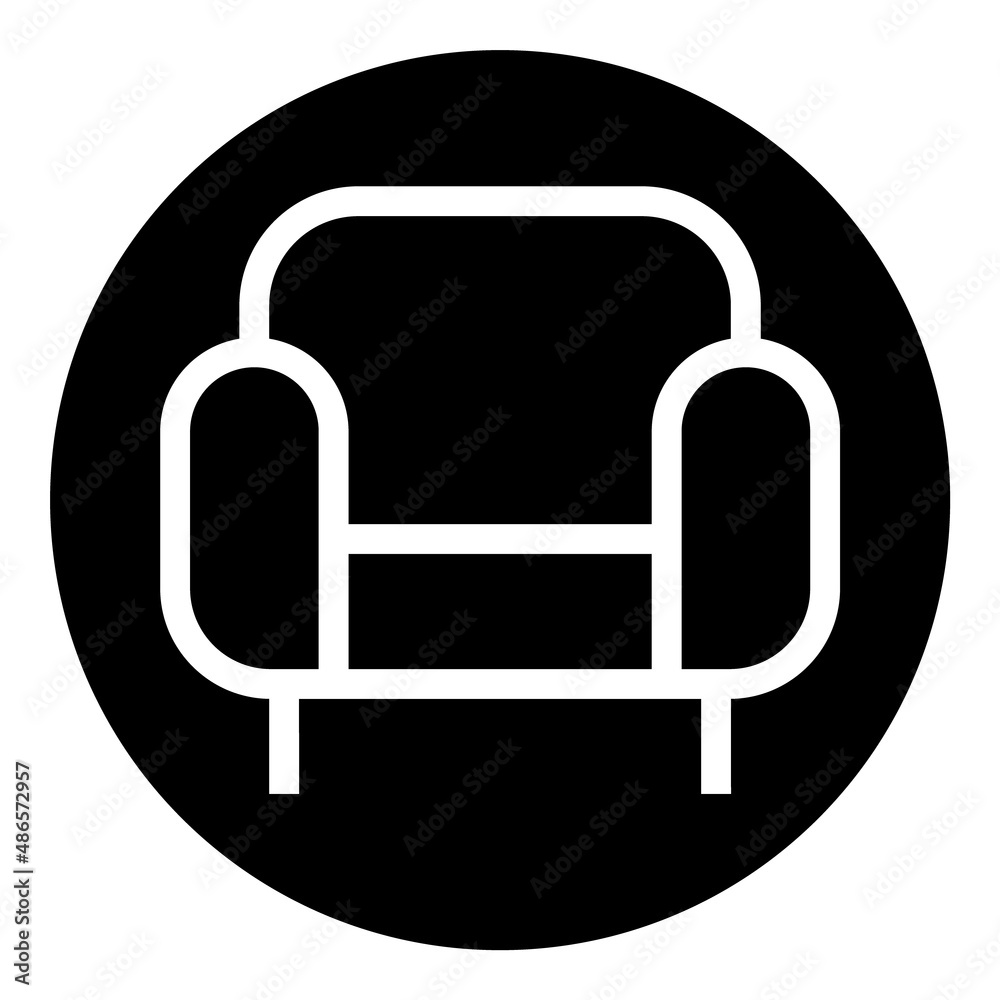 Armchair Flat Icon Isolated On White Background Armchair Flat Icon Isolated On White Background