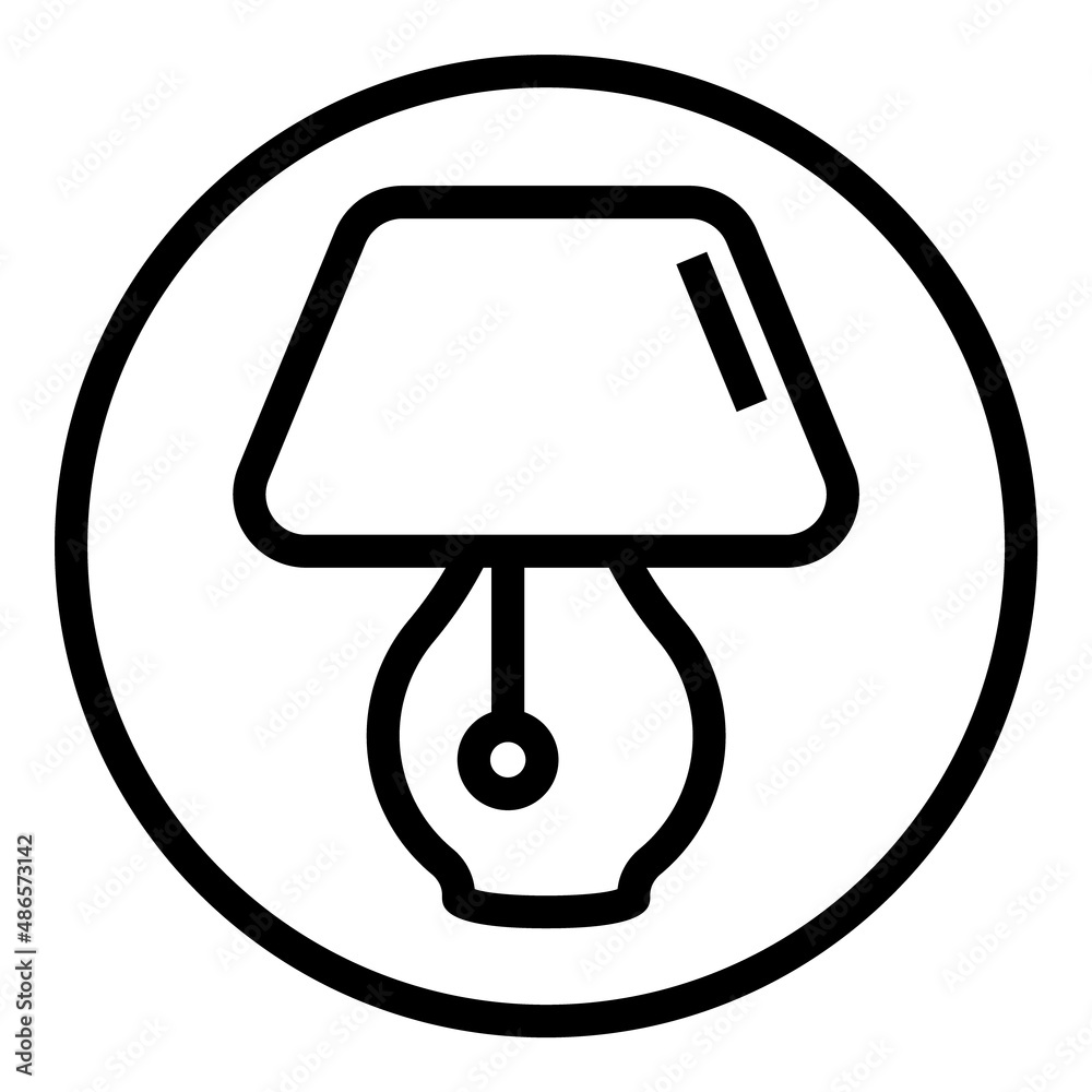 Table Lamp Flat Icon Isolated On White Background Table Lamp Flat Icon Isolated On White Background