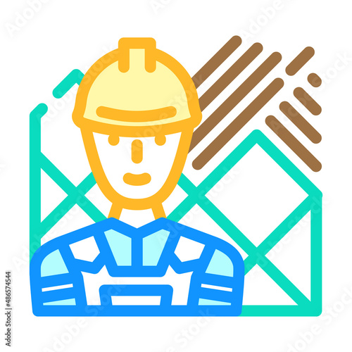 tiler handyman color icon vector. tiler handyman sign. isolated symbol illustration