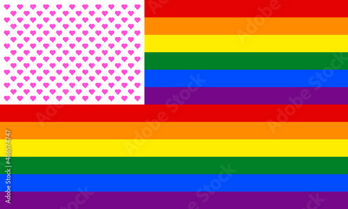 Rainbow striped flag. Homosexual valentine day concept. Gay and LGBTQIA pride. Design texture for fabric, banner, poster, backdrop, wall. Vector illustration.