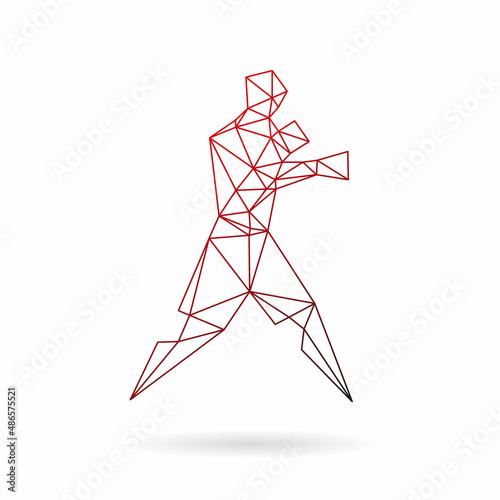 Boxer abstract isolated on a white background, vector illustration