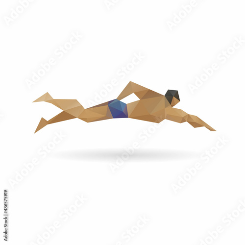 Swimmer abstract isolated on a white background, vector illustration