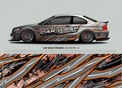 car wrap design. simple lines with abstract background vector © talentelfino