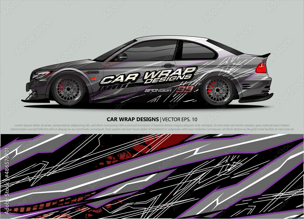 car wrap design. simple lines with abstract background vector car wrap design. simple lines with abstract background vector