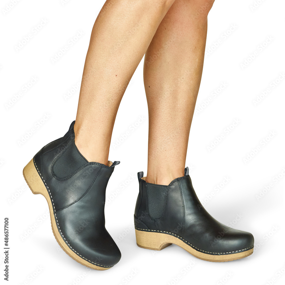 Women's Fashion Shoes Boots Posing Standing Women's Fashion Shoes Boots Posing Standing