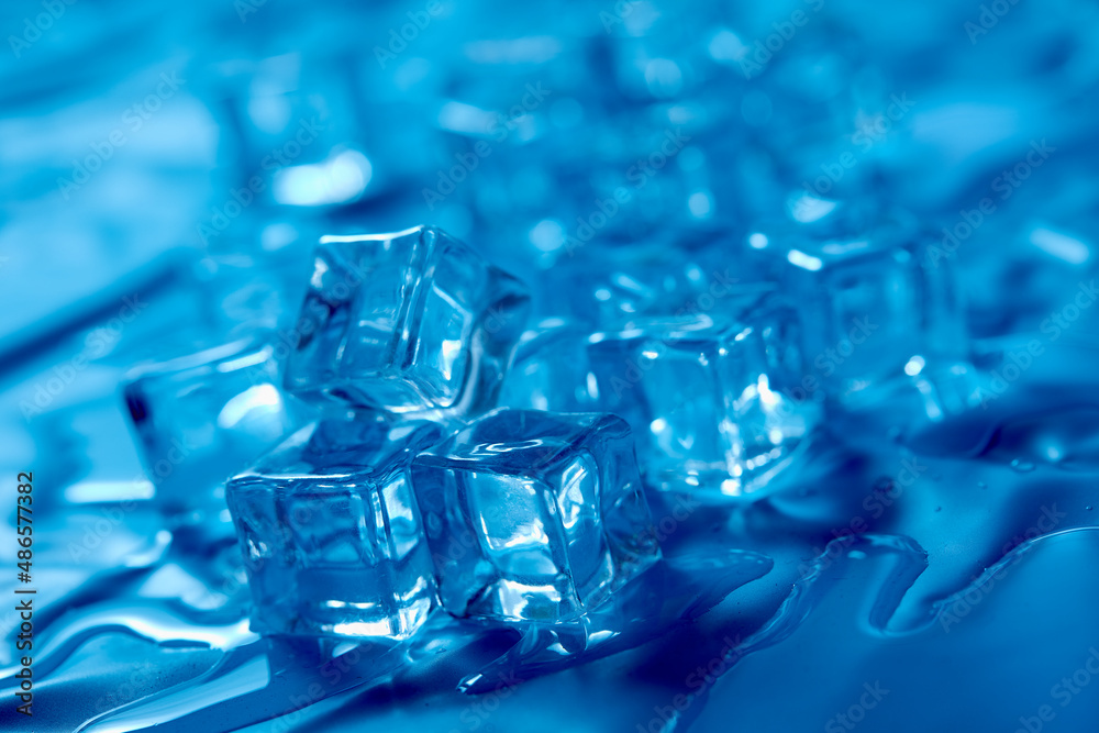 Frosty ice cubes background in blue tone Frosty ice cubes background in blue tone