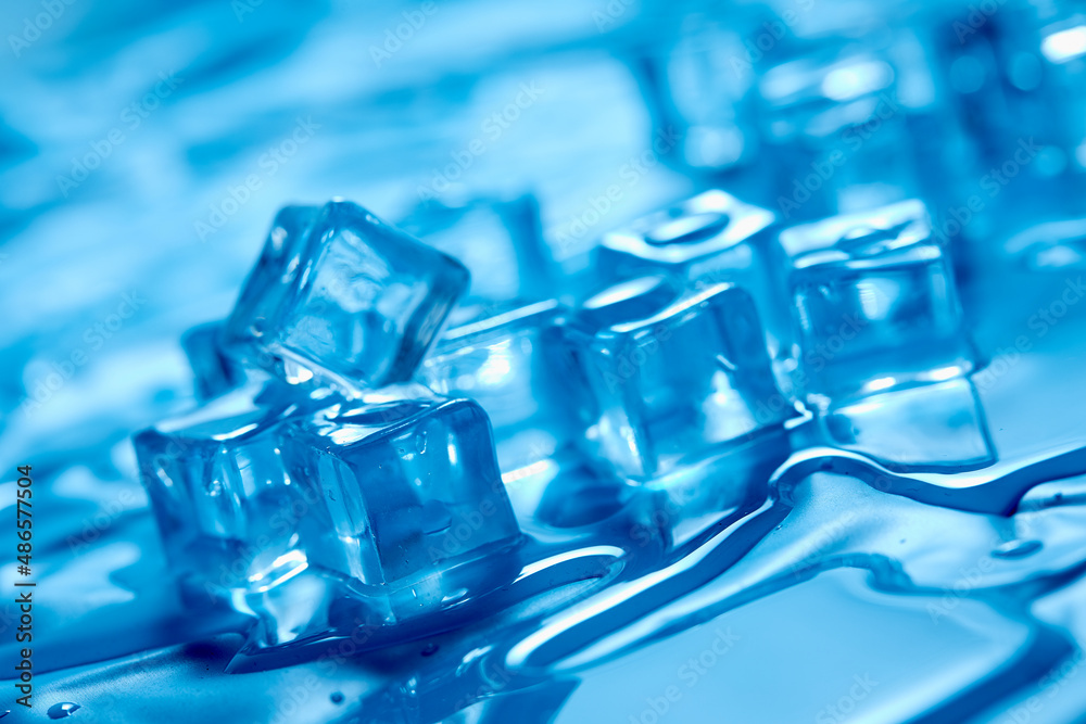 Frosty ice cubes background in blue tone Frosty ice cubes background in blue tone