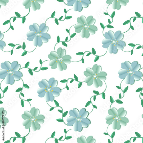 Spring floral pattern in pastel colors. Seamless background. Vector illustration.