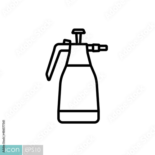 Garden hand compression sprayer pump vector icon