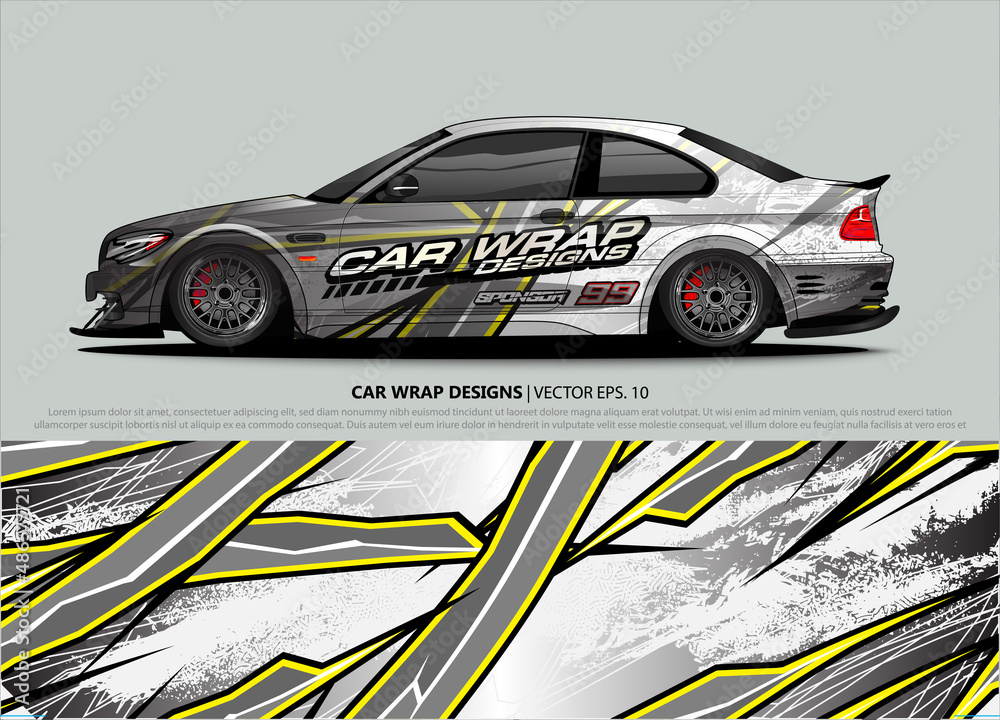 car wrap design. simple lines with abstract background vector car wrap design. simple lines with abstract background vector