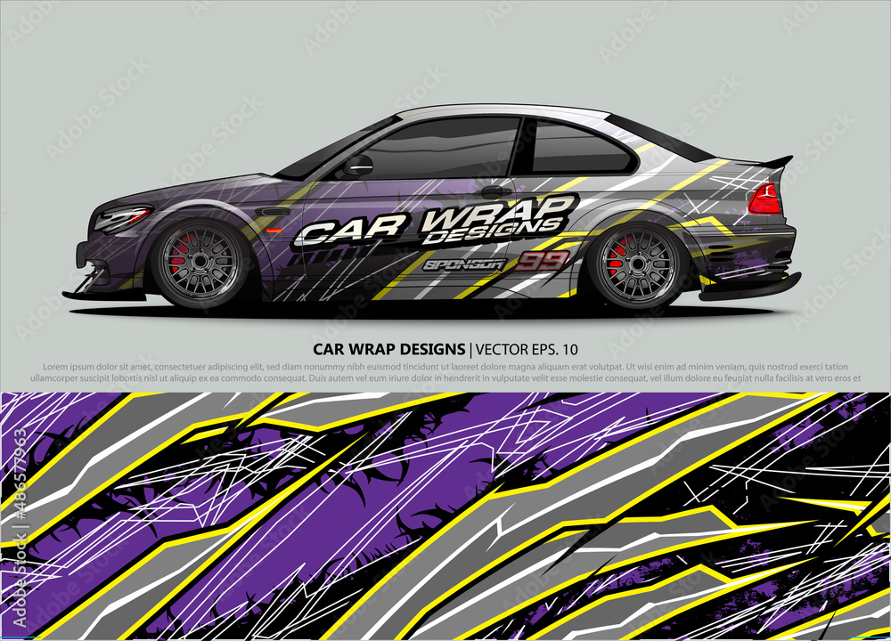 car wrap design. simple lines with abstract background vector car wrap design. simple lines with abstract background vector