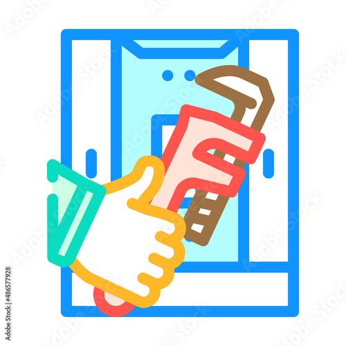 shower tray repairs color icon vector. shower tray repairs sign. isolated symbol illustration