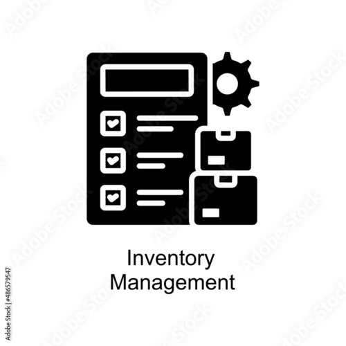 Inventory Management vector Solid icon for web isolated on white background EPS 10 file